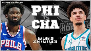 Philadelphia 76ers vs Charlotte Hornets Full Game Highlights  Jan 20  2024 NBA Season [upl. by Leff336]