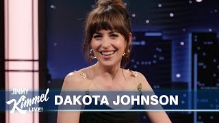 Dakota Johnson on Casting for a Dk Pic Being Jimmy’s Neighbor amp She Guesses Who’s High [upl. by Yriek]