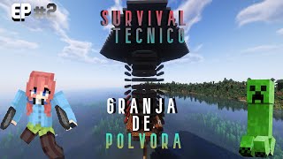 🔥 ¡Granja de Creepers  💣  Survival Técnico Minecraft Episodio 2 [upl. by Anees]