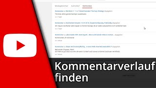 Youtube Kommentarverlauf 2018 ✅ Tutorial [upl. by Hpesoj]