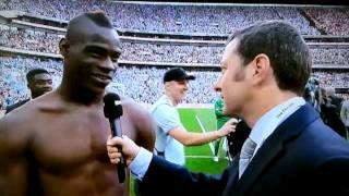 Mario Balotelli funny interview after FA Cup Final [upl. by Lleznol]