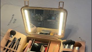 ROWNYEON Travel Makeup Case With Light Up Mirror Portable Train Case Organizer Makeup Box Review [upl. by Aprilette]