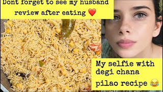 Degi Chana Pulao  Pulao Recipe with Me  Don’t forget to watch my husband review after eating [upl. by Lazos849]