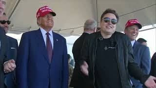 RAW Presidentelect Donald Trump Elon Musk crew watch SpaceX launch rocket in Texas [upl. by Sharia]