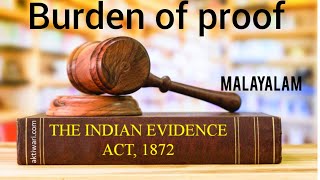 Burden of Proof Indian Evidence Act  Malayalam [upl. by Delcine]