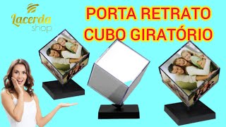 Porta Retrato Cubo Giratório Suporta 6 fotos  Presente Criativo para namorados amigos família [upl. by Akirea]