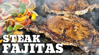 Steak Fajitas on the Griddle  Easy Flat Top Grill Recipe [upl. by Beyer]