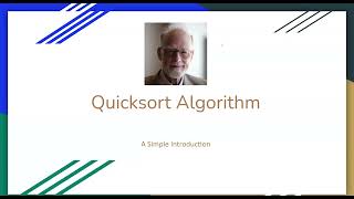 Quicksort Intro  Part 12  Quick and Simple Algorithm Explanation [upl. by Ennaeiluj]