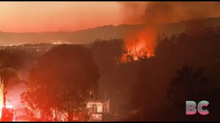 Fastgrowing California wildfires destroy homes send residents scrambling for safety [upl. by Missie]