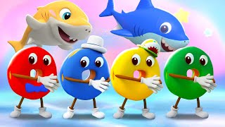 Baby Colorful Shark  Learn Colors with Donuts  Nursery Rhymes amp Kids Songs  BabyBus [upl. by Mano]