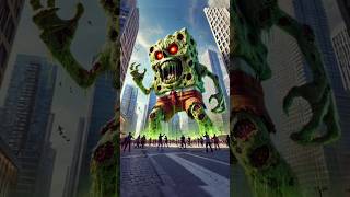 oh no Spongebob zombies are attacking the city spongebob zombiesurvival shorts sad [upl. by Ecirted]