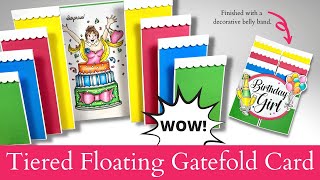 NEW CARD STYLE  Floating Tiered Gatefold Card [upl. by O'Malley]