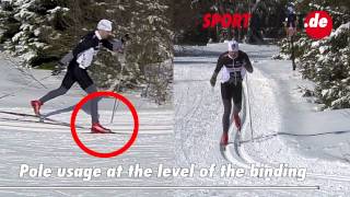 Crosscountry skiing technique Classic diagonal [upl. by Enirehtak]