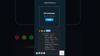 🔥 OTP Verification Page in HTML  CSS amp JS  Frontend Developer  Web Developer  Solve It Smart [upl. by Eilahs595]