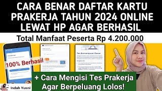 CARA DAFTAR KARTU PRAKERJA 2024 ONLINE LEWAT HP  CARA DAFTAR PRAKERJA 2024 AGAR LOLOS [upl. by Attiuqihc]