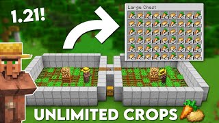 Minecraft Villager AFK Crop Farm 121 Tutorial  Potato Wheat Carrot [upl. by Aihsoek]