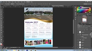 cara desain kalender 2017 dengan photoshop [upl. by Anstus722]