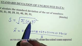 Standard deviation for Ungrouped data StandardDeviation UngroupedData Statistics [upl. by Comyns]