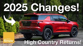 2025 Chevy Traverse Full Change List amp Pricing  High Country Trim More Expensive [upl. by Ahsiem490]