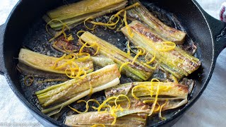 Caramelized Parmesan Leeks with Lemon Recipe  Eat Simple Food [upl. by Gerda243]