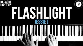 Jessie J  Flashlight Karaoke SLOWER Acoustic Piano Instrumental Cover Lyrics LOWER KEY [upl. by Tabber643]