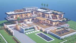 Minecraft Modern Mega Mansion Tutorial Pt 1  Architecture Build 11 [upl. by Einnod]