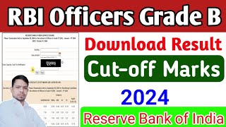 Reserve Bank of India RBI Officers Grade B Recruitment 2024 Download Phase I Result with Marks [upl. by Rhtaeh]