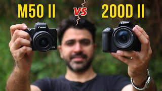 Canon M50 Mark ii vs Canon 200d ii  Best Camera under 50000 [upl. by Ahtnammas]