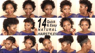 14 SUPER QUICK AND EASY HAIRSTYLES ON SHORT 4C HAIR  BACK TO SCHOOL HAIRSTYLES  SHAKEIRA C [upl. by Yleak]