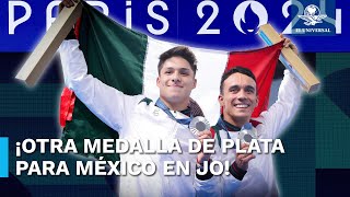 Osmar Olvera y Juan Celaya ganan medalla de plata en clavados en Juegos Olímpicos 2024 [upl. by Wilser]