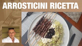 Arrosticini con stracciatella cavolo cappuccio cipolle caramellate e sale maldon 😋👨‍🍳 [upl. by Dabney]