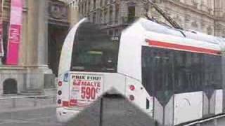 Trackless trolley and tram in Lyon [upl. by Otreblanauj]