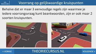 Voorrang op gelijkwaardige kruispunten  Autotheorie  Scootertheorie  Motortheorie [upl. by Seldan160]