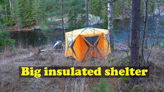 Solo Camping with big insulated heavy tent [upl. by Neelyk]