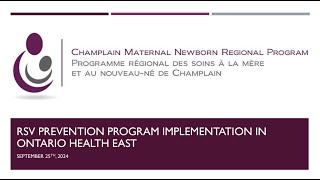 RSV Prevention Program Implementation in OH East [upl. by Desmund34]