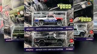 Lamley Showcase Hot Wheels Car Culture Terra Trek with Datsun CHASE amp a fleet of Baja Racers [upl. by Ennaeiluj]