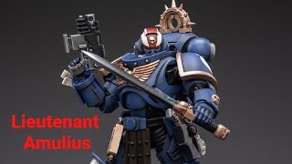 Joytoy Warhammer 40k Ultramarines Primaris Lieutenant Amulius 118 Scale Action Figure Review [upl. by Kenlee]