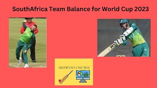 South African Team Balance for Cricket World Cup 2023 [upl. by Arella]