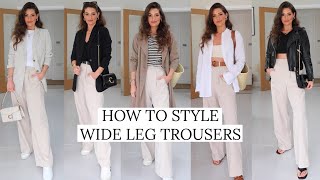 HOW TO STYLE WIDE LEG TROUSERS  5 WAYS TO WEAR WIDE LEG PANTS [upl. by Anayt]