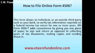 How to file online form 4506 [upl. by Ellehcrad154]