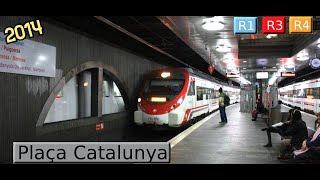 Rodalies Barcelona Plaça Catalunya R1  R3  R4  R12 Renfe 447  Civia 2014 [upl. by Aelahs]