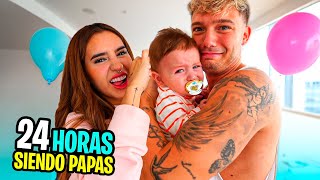 24 HORAS SIENDO PAPAS DE UN BEBE ft DOMELIPA [upl. by Atiran703]