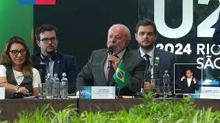 G20 Brasil Presidente Gabriel Boric asiste a inauguración del plenario Urban G20 [upl. by Quillan]