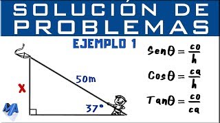 Razones trigonométricas  Solución de problemas Ejemplo 1 [upl. by Rotceh813]