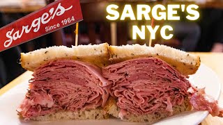 Eating at Sarge’s The BEST Thin Sliced Pastrami in NYC [upl. by Lepper]