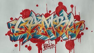 Como dibujar GRAFFITI WILDSTYLE tutorial completo graffiti [upl. by Aridnere990]