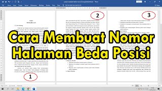 Cara Membuat Nomor Halaman dengan Posisi Berbeda dalam Satu Lembar Kerja di Word [upl. by Acile]