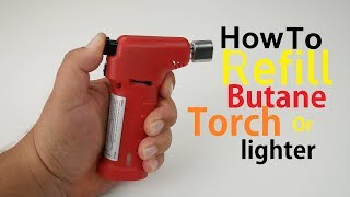 How To Refill Butane Torch Lighter Simple Easy [upl. by Klayman]