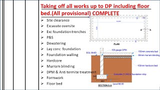 Introduction to take off measure substructure works when preparing a bill of quantities tutorial [upl. by Afital]