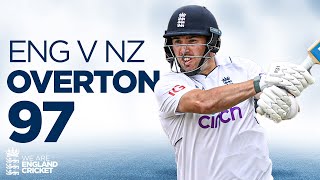 So Close To Debut Ton  Jamie Overton Scores 97 at Headingley  England v New Zealand [upl. by Ybrad413]